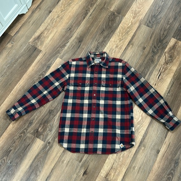 CARHARTT Original Fit Heavy Thick 100% Cotton Plaid Button Down Shirt Mens Med - Picture 1 of 15
